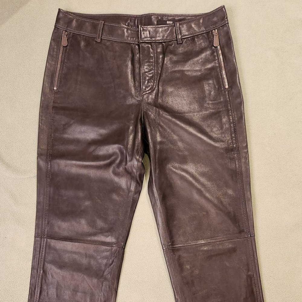 Hugo Boss Lambskin Leather Leggings